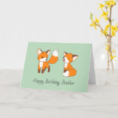 Brothers Birthday - Little Foxes Kaart (Gele Bloem)