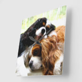 Brothers Cavaliers Clock Vierkante Klok (Hoek)