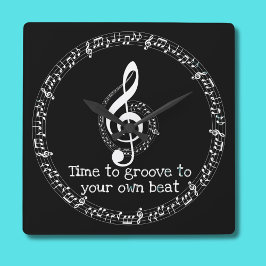 Brother's Christmas Music Note Wandklok Muzikant