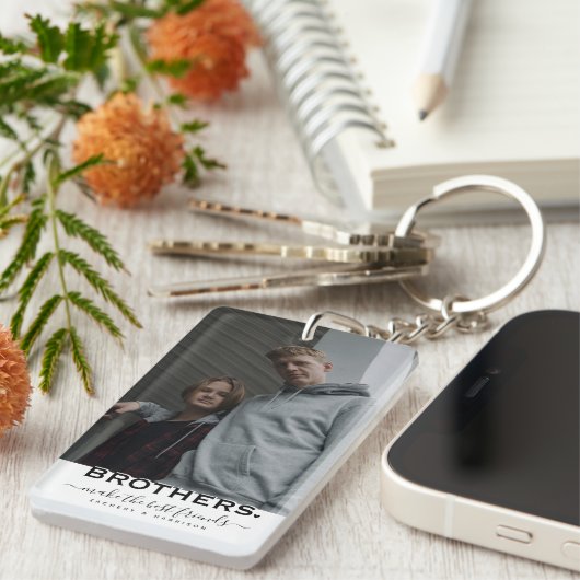 BROTHERS Citaat & 2 Foto Cadeau Sleutelhanger (Voorkant Rechts)