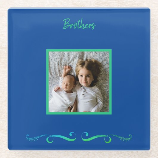 Brothers Custom Framed Photo Glazen Onderzetter (Voorkant)