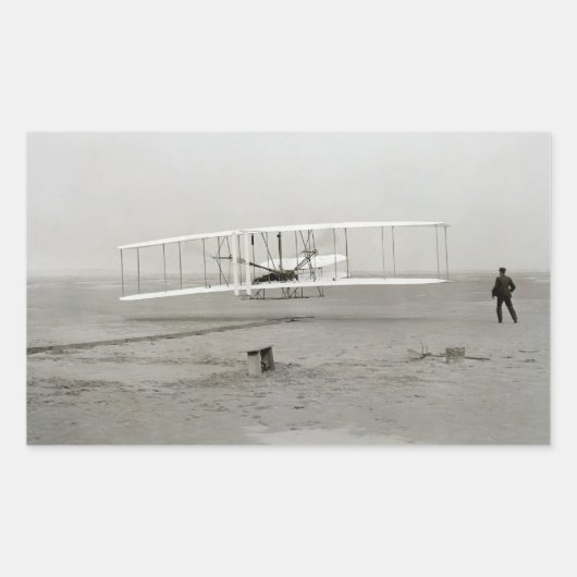 Brothers Flyer First Planer Aviation Rechthoekige Sticker (Voorkant)