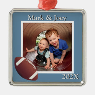 Brothers Football Persoonlijk Fotokerstfeest Metalen Ornament