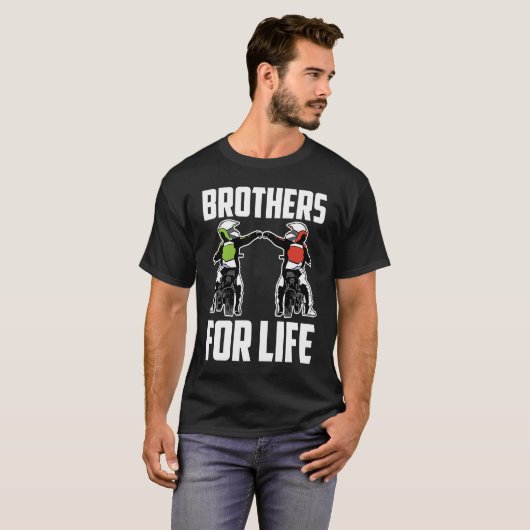 Brothers for Life Bike Mx Motocross Dirt Biking Br T-shirt (Voorkant volledig)