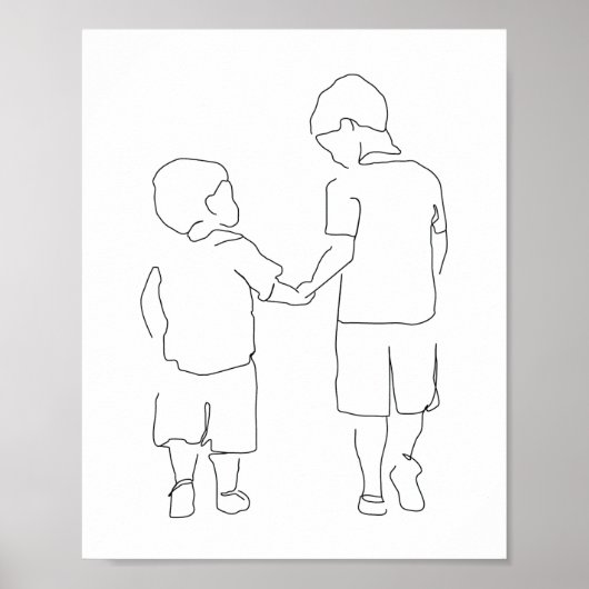 Brothers Gift, Brothers Print, Brothers Wall Art, Poster (Voorkant)