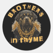 BROTHERS IN RHYME grappige hiphop Ronde Sticker (Voorkant)