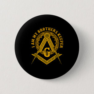 Brothers Keeper Illuminati Symbol Masonic Conspira Ronde Button 5,7 Cm