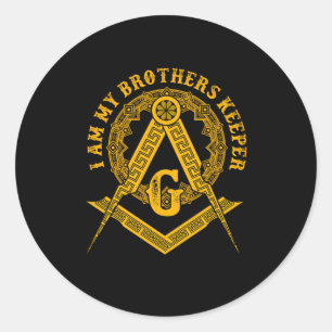 Brothers Keeper Illuminati Symbol Masonic Conspira Ronde Sticker