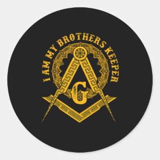 Brothers Keeper Illuminati Symbol Masonic Conspira Ronde Sticker