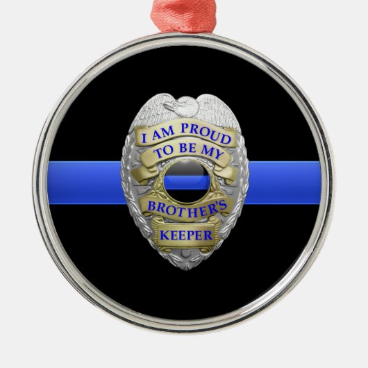 Brothers Keeper Police Badge Metal Ornament (Voorkant)