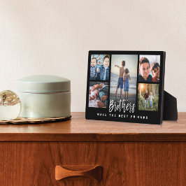 Brothers Maak de beste vrienden foto Collage zwart Fotoplaat