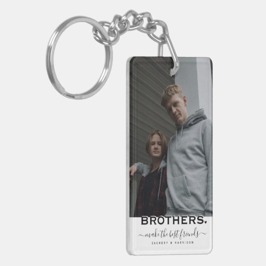 BROTHERS Quote & 2 Photo Cadeau Sleutelhanger (Voorkant Links)