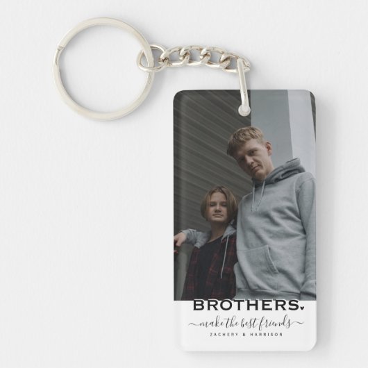 BROTHERS Quote & 2 Photo Cadeau Sleutelhanger (Voorkant)