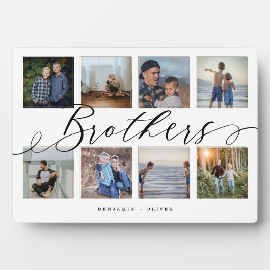 Brothers Script | Gift for Brothers Photo Collage Fotoplaat (voorkant)