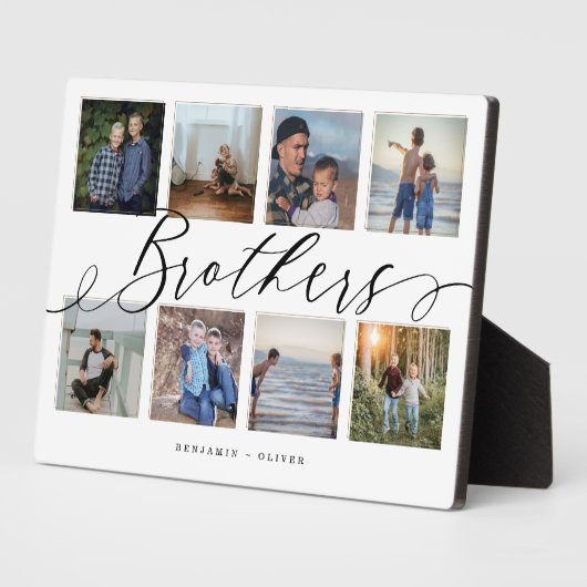 Brothers Script | Gift for Brothers Photo Collage Fotoplaat (Zijkant)