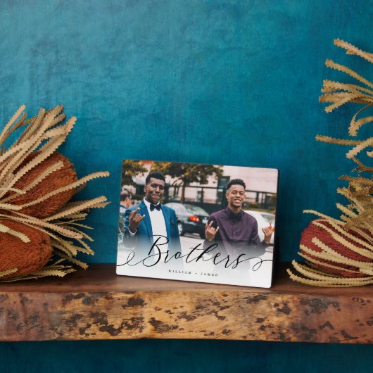 Brothers Script Gift for Brothers Photo Keepomwill Fotoplaat (Zijkant)