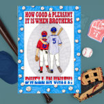 Brothers Unity Birthday Card Kaart<br><div class="desc">Show your brother or baseball fan your affection with this sweet card. Psalm 133:1</div>