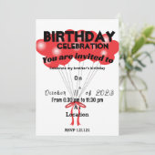 Brother's verjaardagsuitnodiging kaart (Staand voorkant)