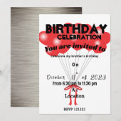 Brother's verjaardagsuitnodiging kaart (Voorkant / Achterkant)