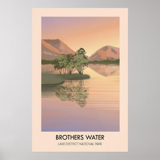 Brothers Water Lake District Reisposter Poster (Voorkant)