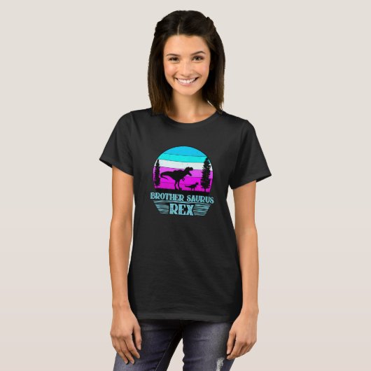 Brothersaurus brother saurus rex voor groot en lit t-shirt (Voorkant volledig)