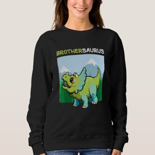 Brothersaurus Dinosaur Cute Kiddo Triceratops Trui (Voorkant)