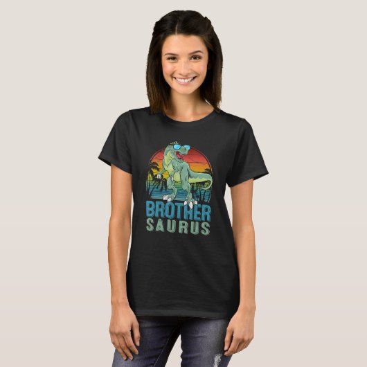 Brothersaurus Rex Dinosaur Brother Saurus T-shirt (Voorkant volledig)