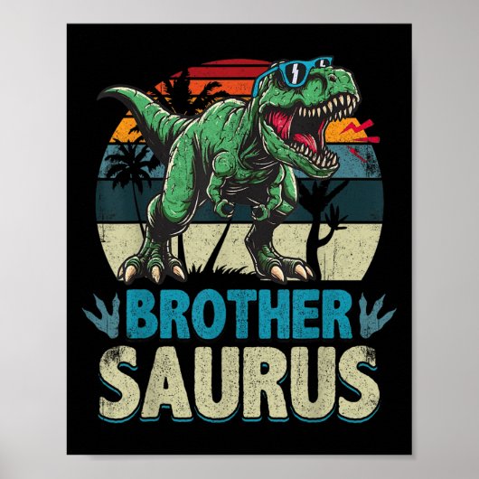 Brothersaurus T Rex Dinosaur Brother Saurus Family Poster (Voorkant)