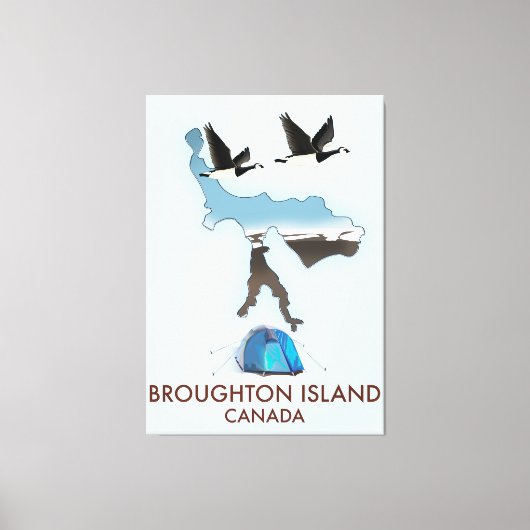Broughton eiland Canada Reis kaart Canvas Afdruk (Voorkant)