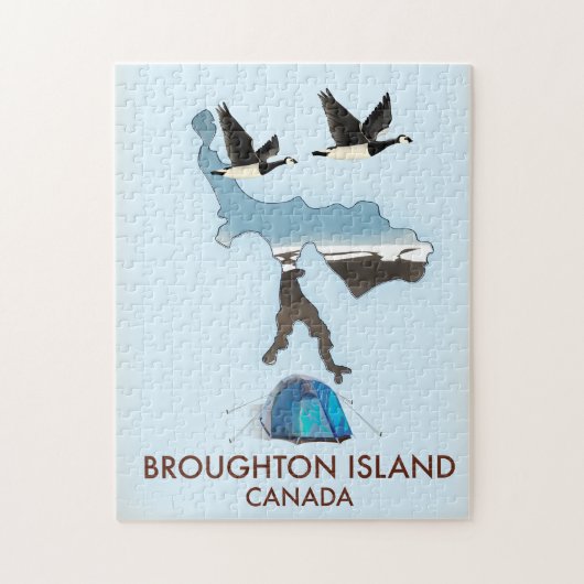 Broughton eiland Canada Reis kaart Legpuzzel (Verticaal)