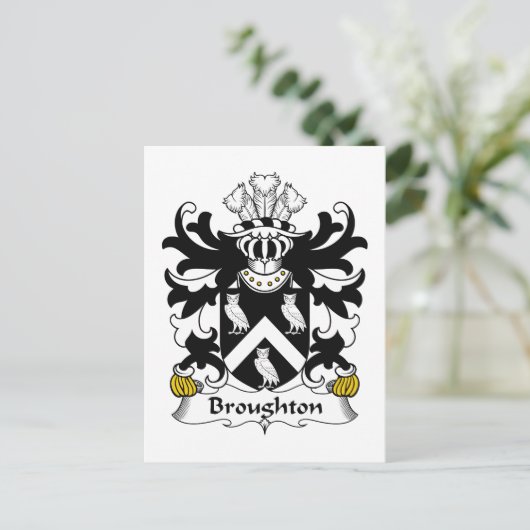 Broughton Family Crest Briefkaart (Staand voorkant)