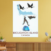 Broughton Island Canada Reisplattegrond Canvas Afdruk (Insitu (Woonkamer))