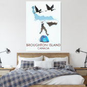 Broughton Island Canada Reisplattegrond Canvas Afdruk (Insitu (Slaapkamer))