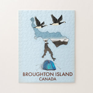Broughton Island Canada Reisplattegrond Legpuzzel