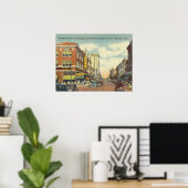 Broughton Street Savannah GA vintage Poster (Thuiskantoor)