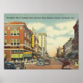 Broughton Street Savannah GA vintage Poster (Voorkant)