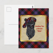 Broun/Brown Clan Badge & Tartan Briefkaart (Voorkant / Achterkant)