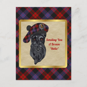 Broun/Brown Clan Badge & Tartan  Briefkaart