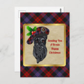 Broun/Brown Clan Badge & Tartan Kerstmis Briefkaart (Voorkant / Achterkant)
