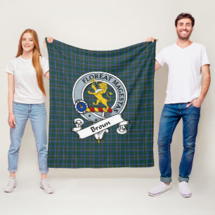 Broun Clan Badge Tartan Pset Fleece Deken