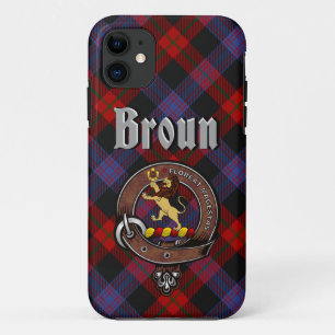 Broun Clan Badge & Tartan Telefoonhoesje Case-Mate iPhone Case