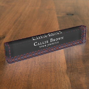 Broun of Grady Clan Tartan Patroon Naambordje