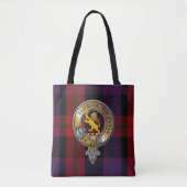 Broun Tartan & Badge Tote Bag (Voorkant)