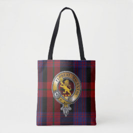 Broun Tartan & Badge Tote Bag