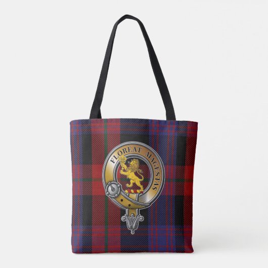 Broun Tartan & Badge Tote Bag (Achterkant)