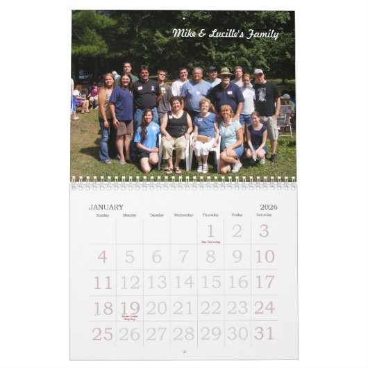 Brousseau Family Reunion Agenda Kalender (Jan 2026)