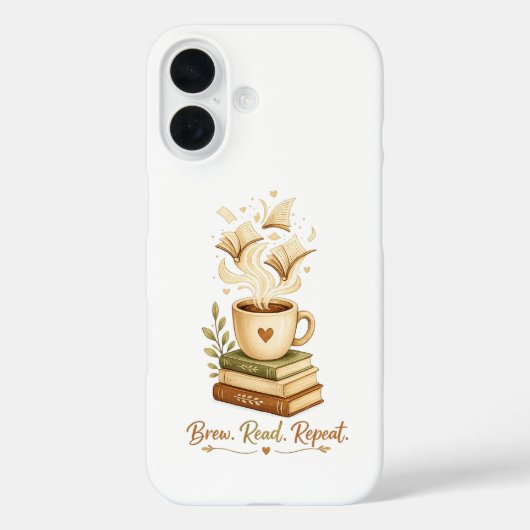 Brouw. Lees. Herhaal. | Cozy Coffee & Boekliefhebb Case-Mate iPhone Case (Achterkant)