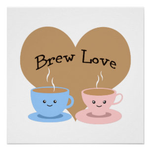 Brouw Liefde! Koffiemokken Poster