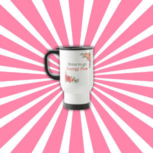 Brouw naar Go Energy Flow Floral Travel Koffiemok Reisbeker