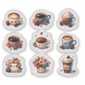 "Brouw-tiful koffiekopjes set" Sticker (Voorkant)